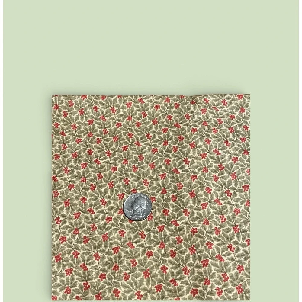 Fabric Quilt Craft Cotton‎ Peace On Earth Moda Pattern 3925 Green Leaves Berries